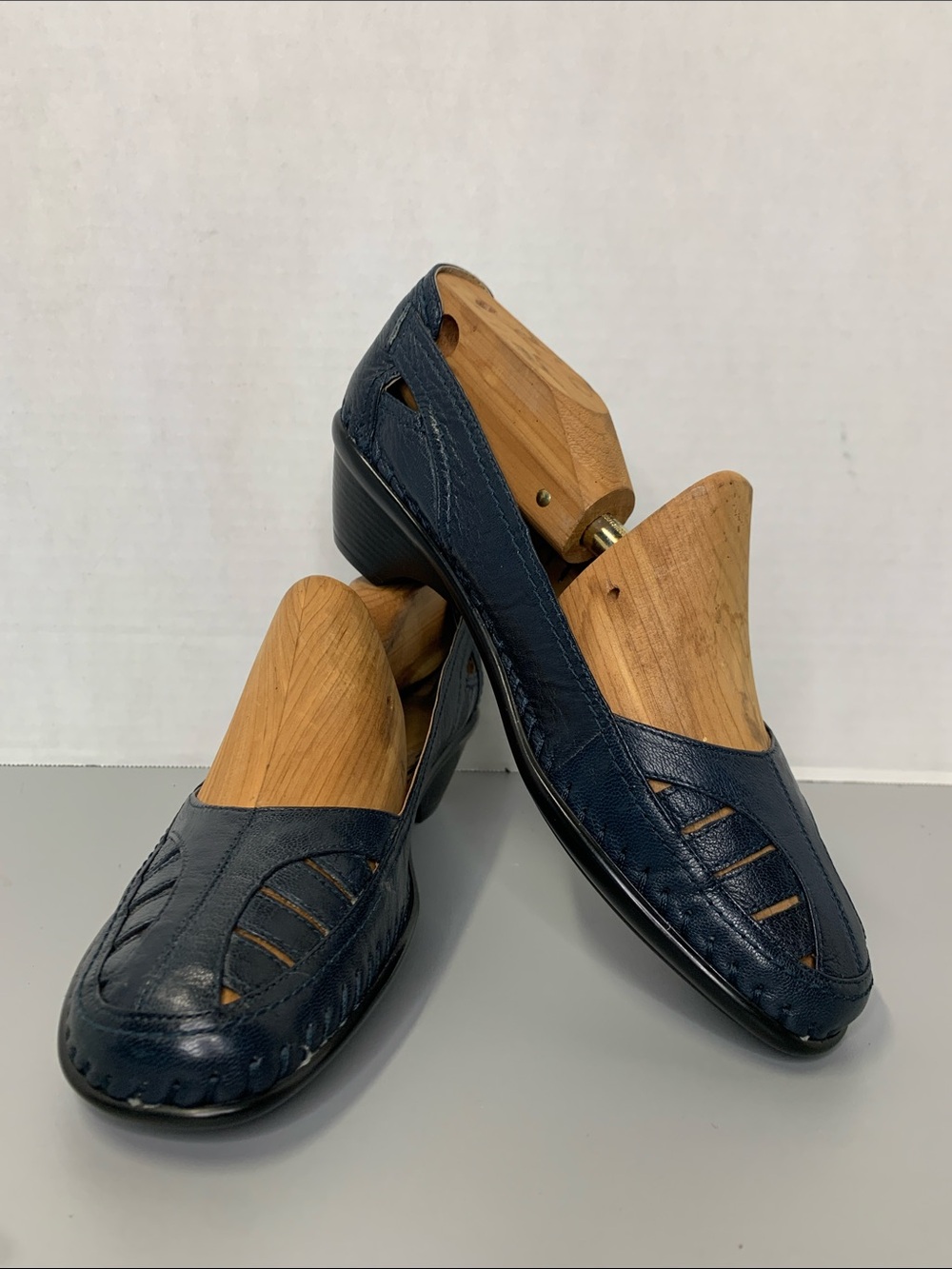 Easy Spirit Evettes Vintage Navy Slip-On Women's Comfort Loafers Size 8.5W